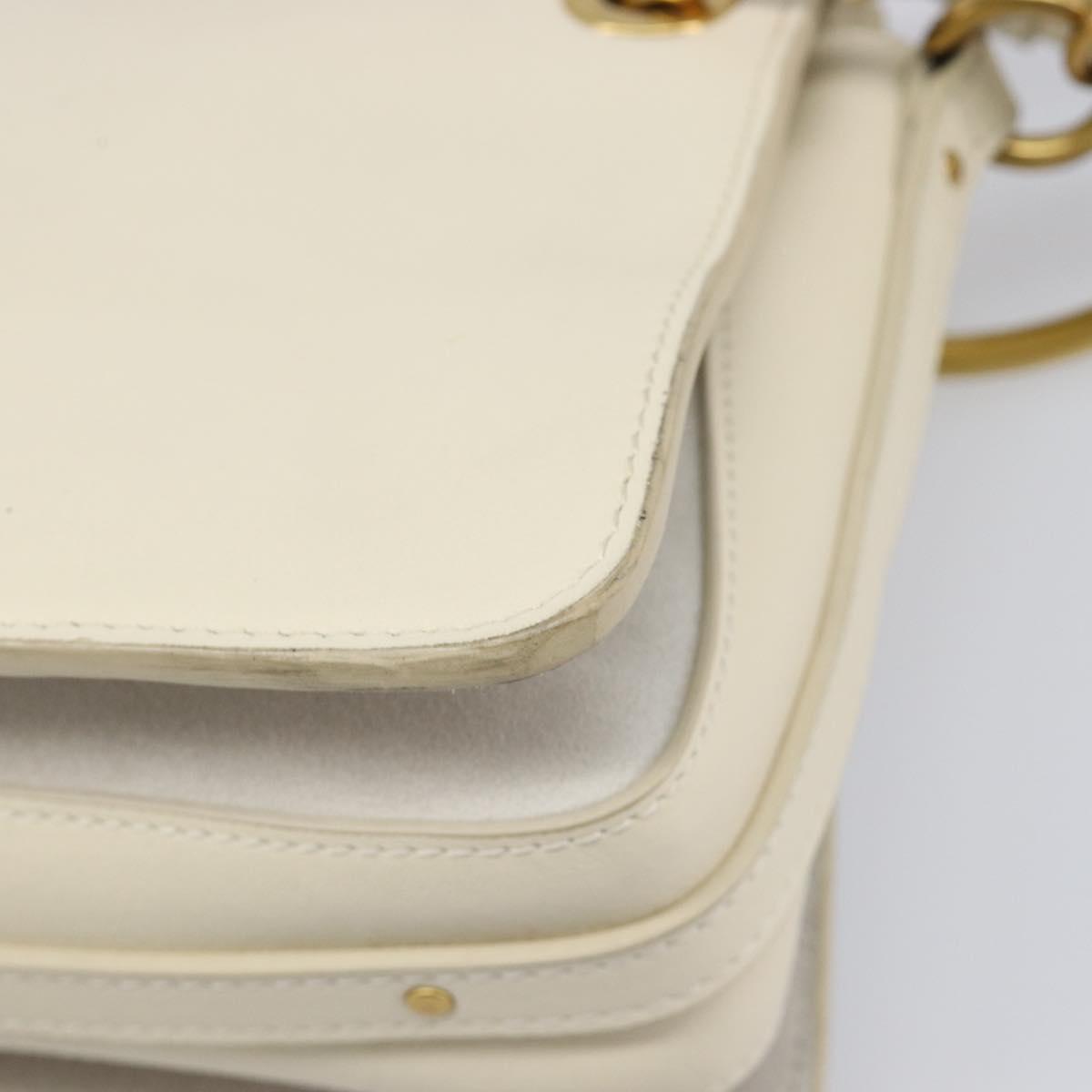 Chloe Roy Shoulder Bag Leather Ivory Gold Tone Auth BA15577A