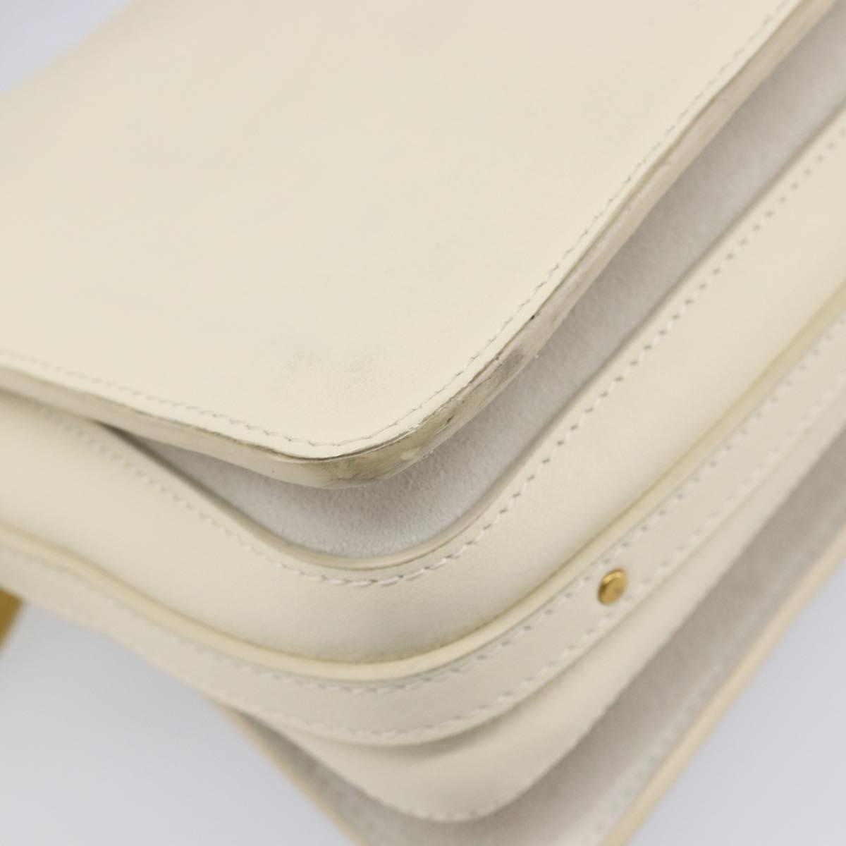 Chloe Roy Shoulder Bag Leather Ivory Gold Tone Auth BA15577A