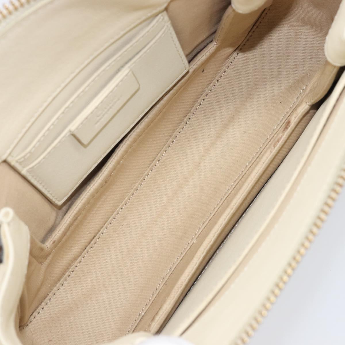 Chloe Roy Shoulder Bag Leather Ivory Gold Tone Auth BA15577A