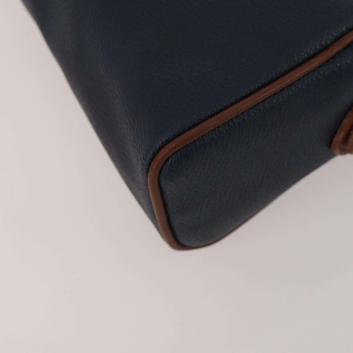 Burberrys Shoulder Bag Leather 2 Set Black Navy Auth BA15578