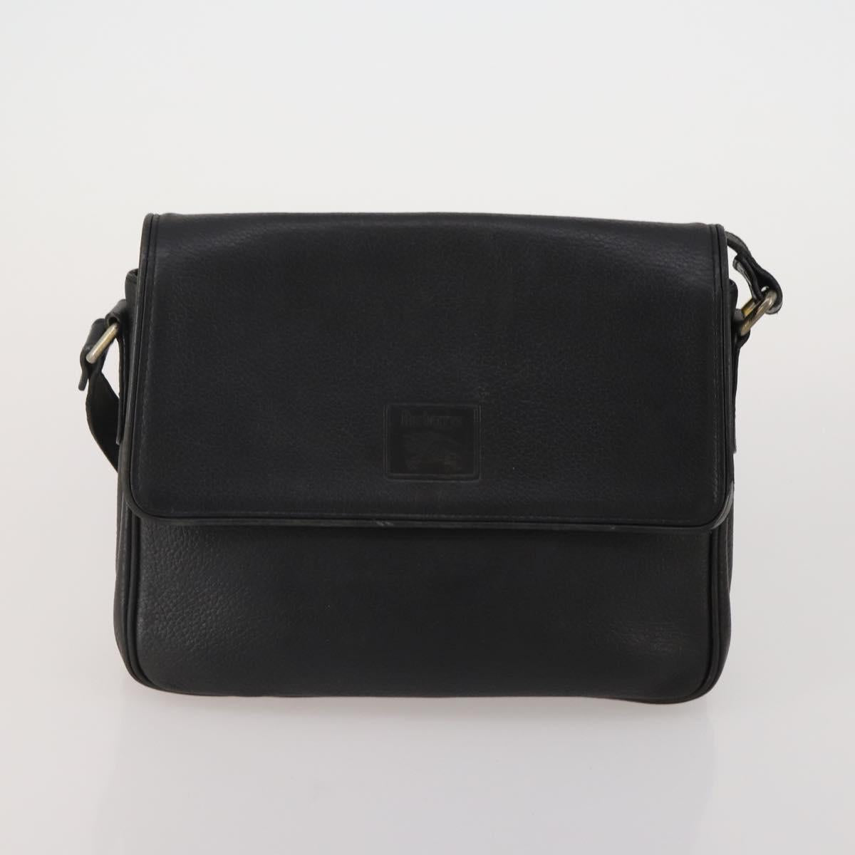 Burberrys Shoulder Bag Leather 2 Set Black Navy Auth BA15578
