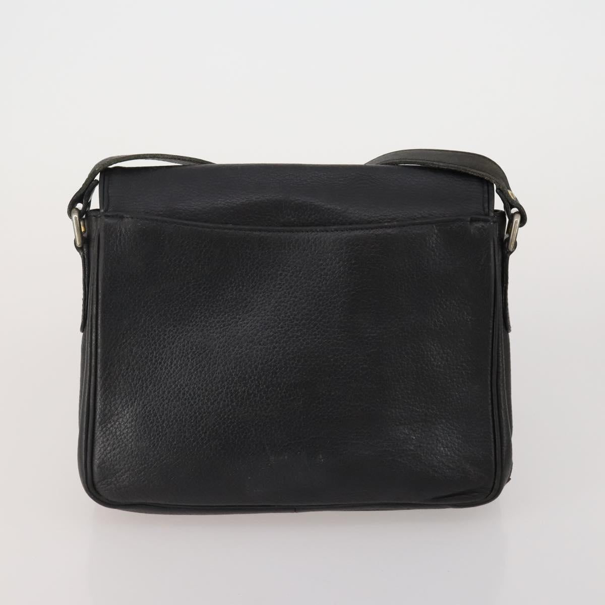 Burberrys Shoulder Bag Leather 2 Set Black Navy Auth BA15578