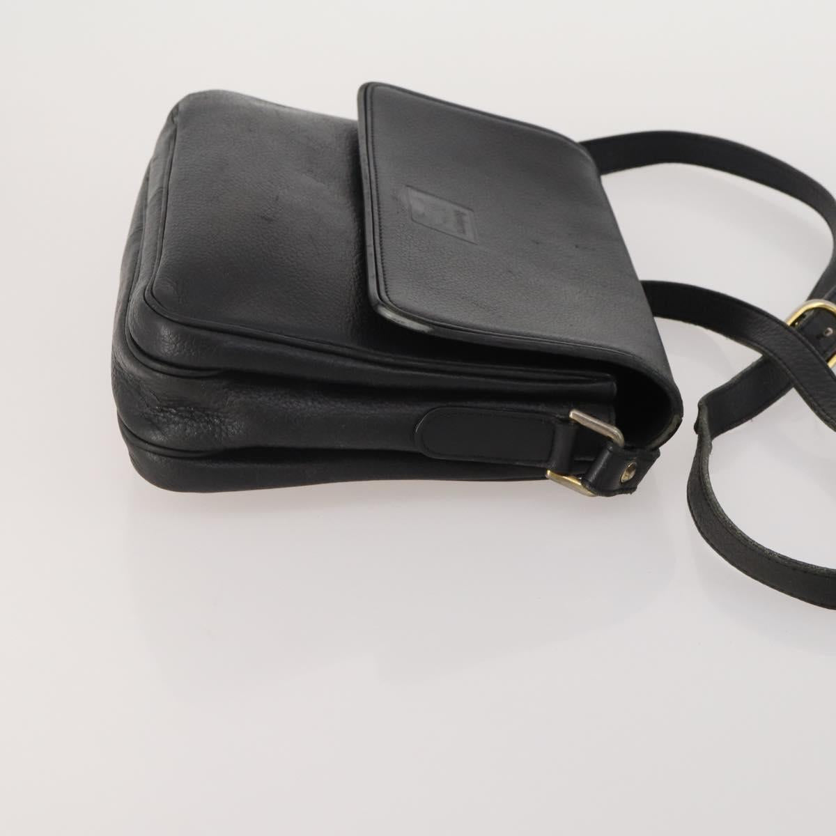 Burberrys Shoulder Bag Leather 2 Set Black Navy Auth BA15578