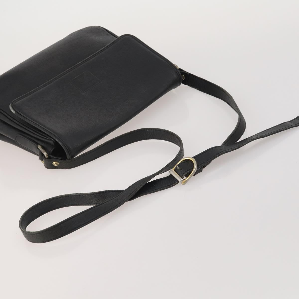 Burberrys Shoulder Bag Leather 2 Set Black Navy Auth BA15578