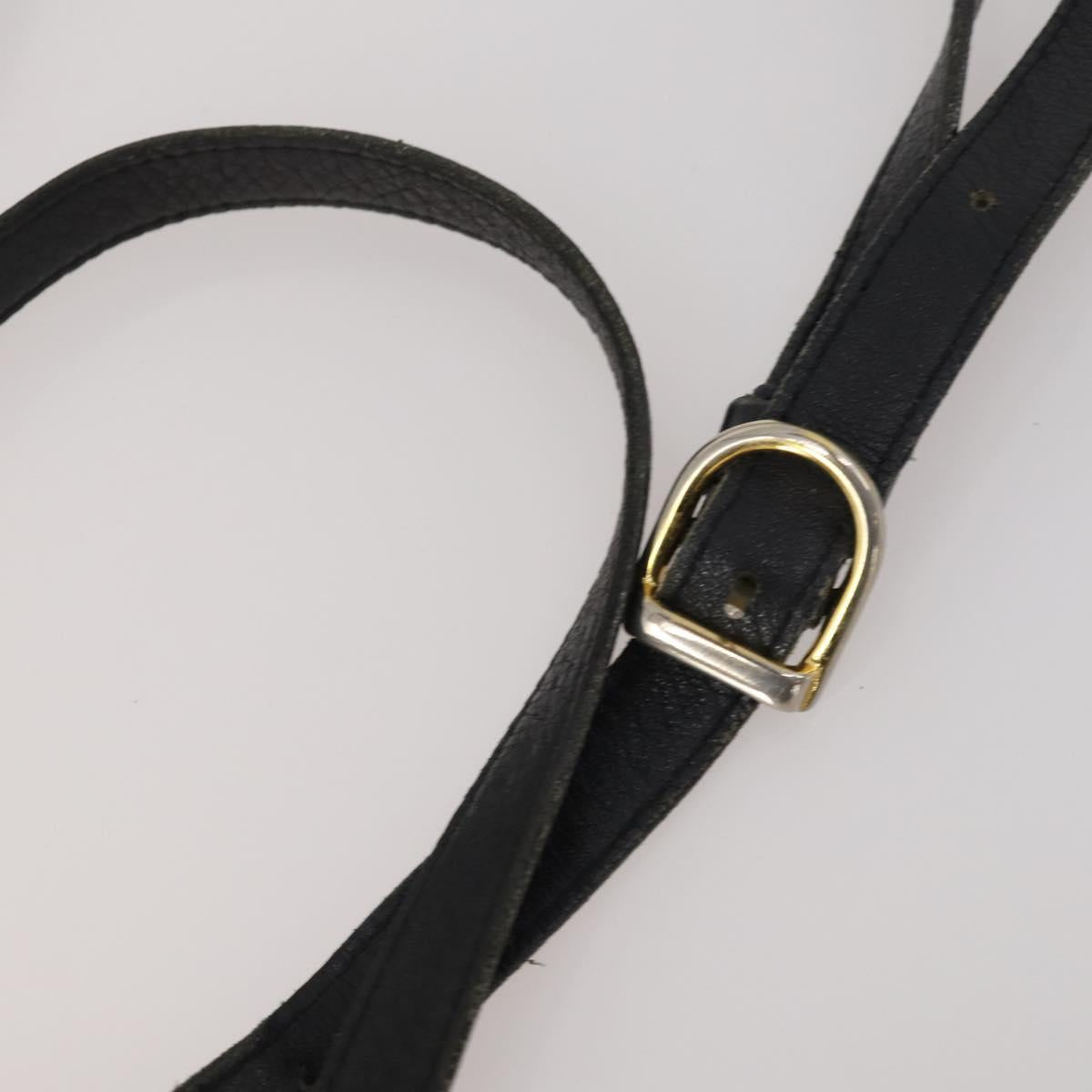 Burberrys Shoulder Bag Leather 2 Set Black Navy Auth BA15578