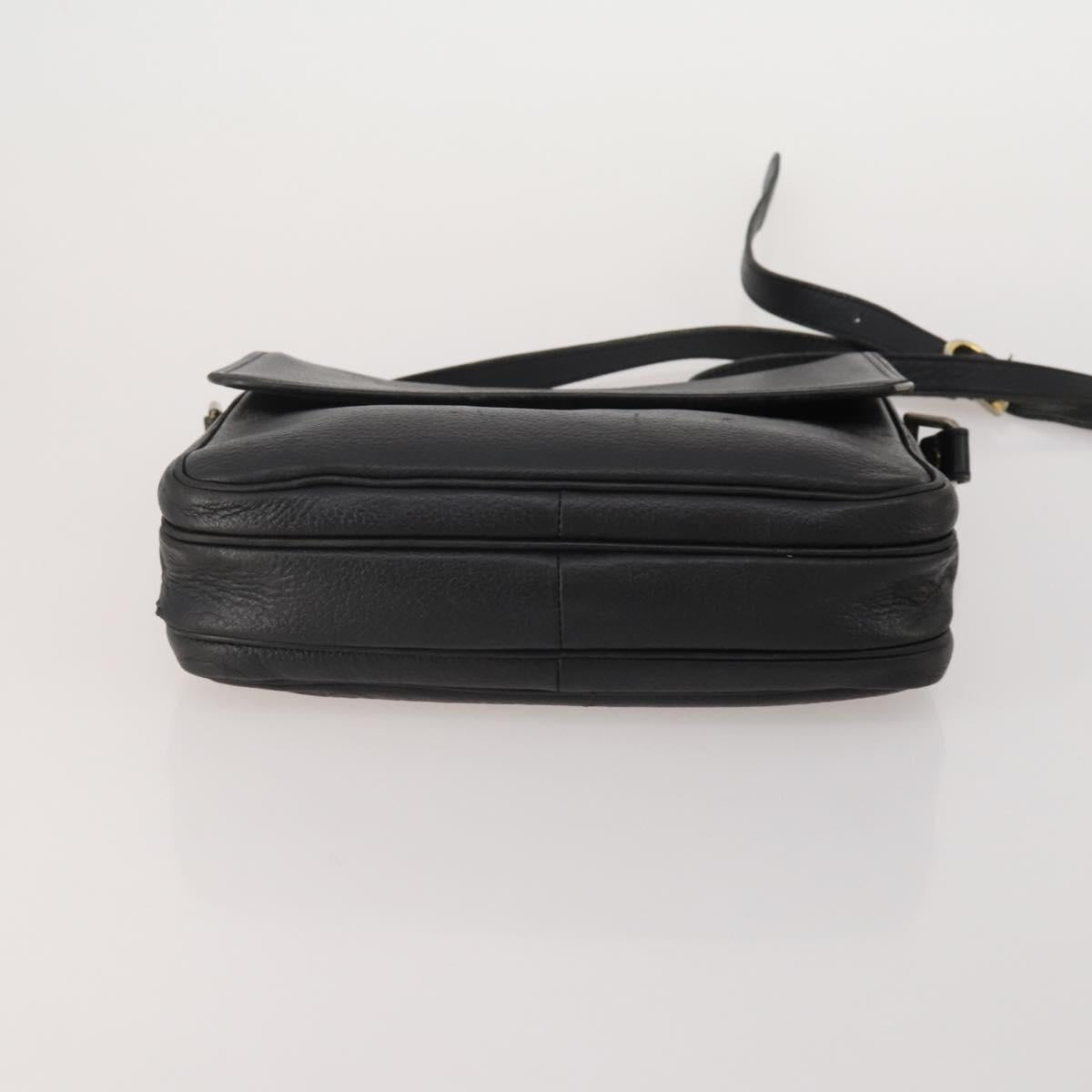 Burberrys Shoulder Bag Leather 2 Set Black Navy Auth BA15578