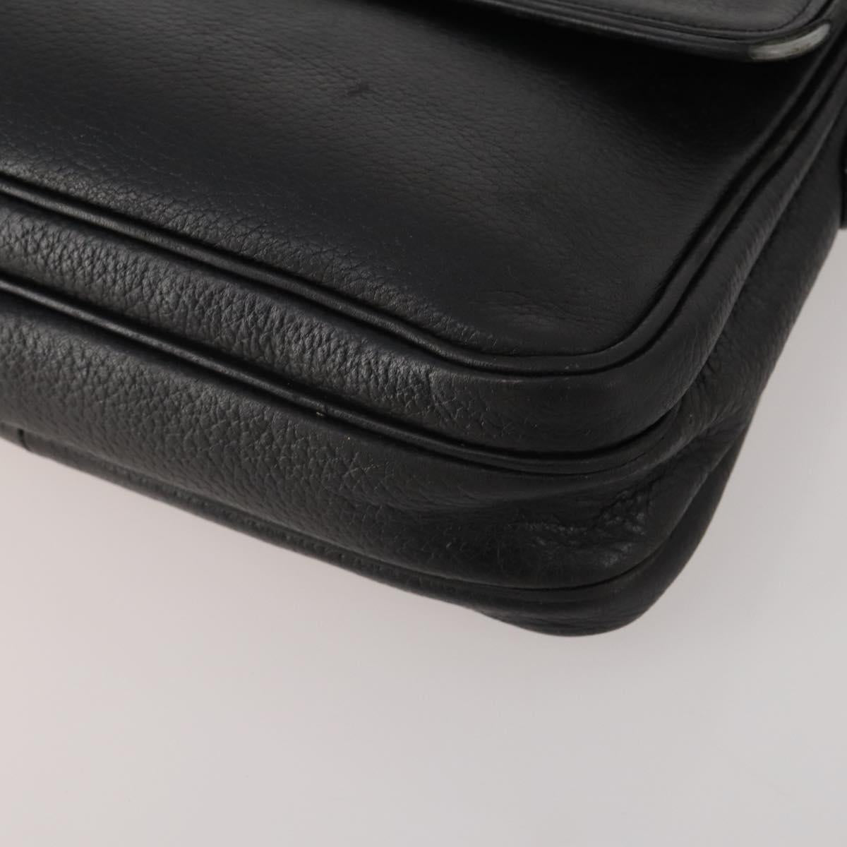 Burberrys Shoulder Bag Leather 2 Set Black Navy Auth BA15578