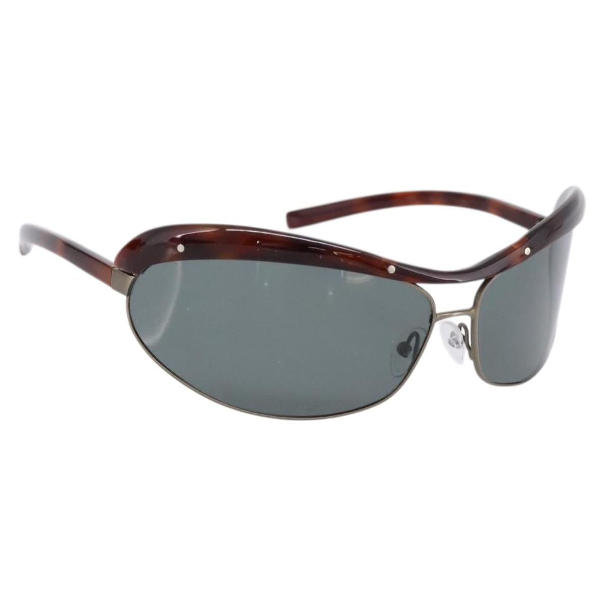 BOTTEGA VENETA Sunglasses Plastic Brown Silver Auth BA15579V