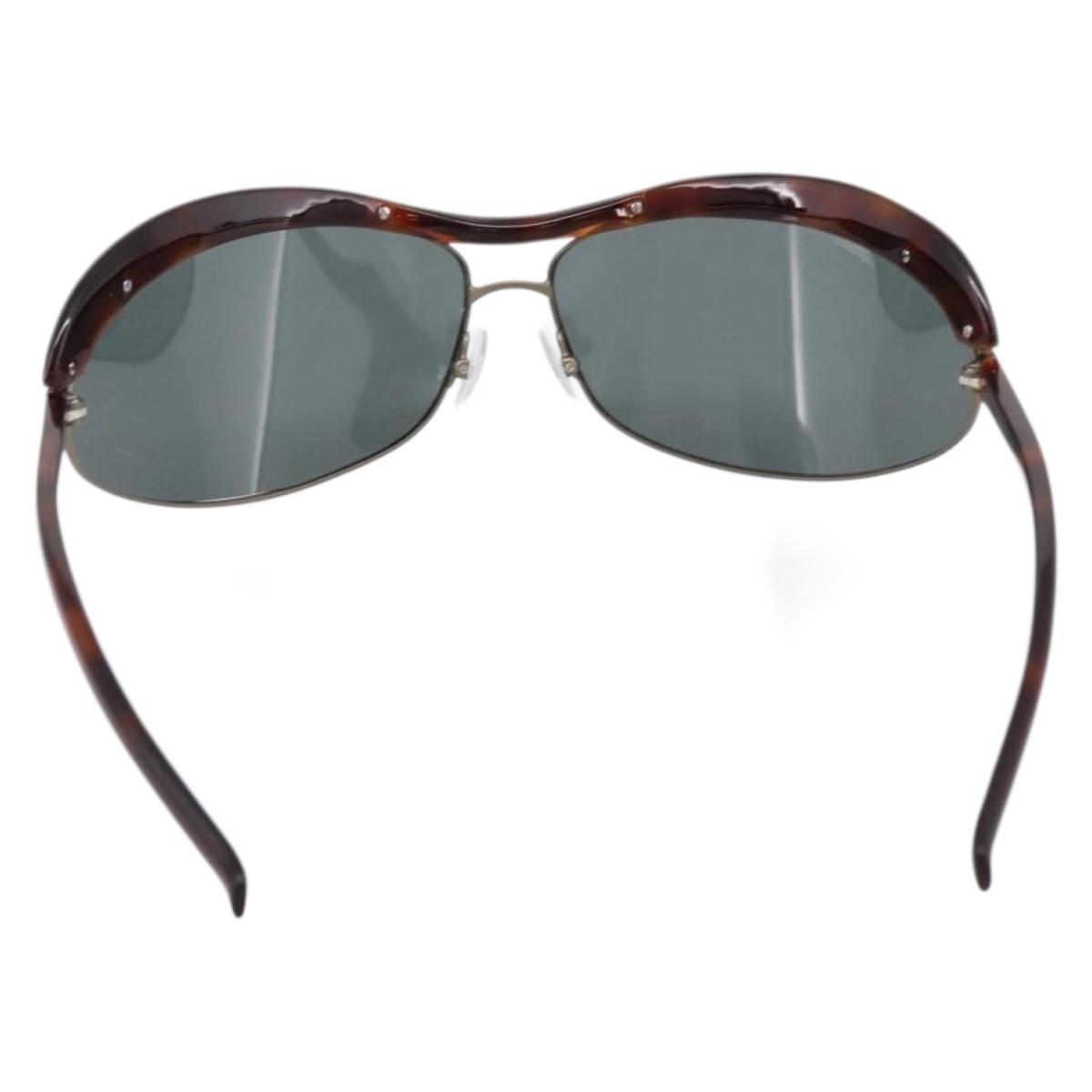 BOTTEGA VENETA Sunglasses Plastic Brown Silver Auth BA15579V