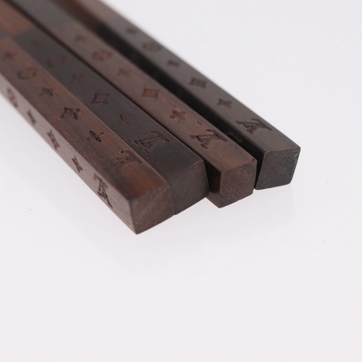 LOUIS VUITTON Baguette Chop Stick Set Wood VIP Only Brown M99171 Auth BA15582V