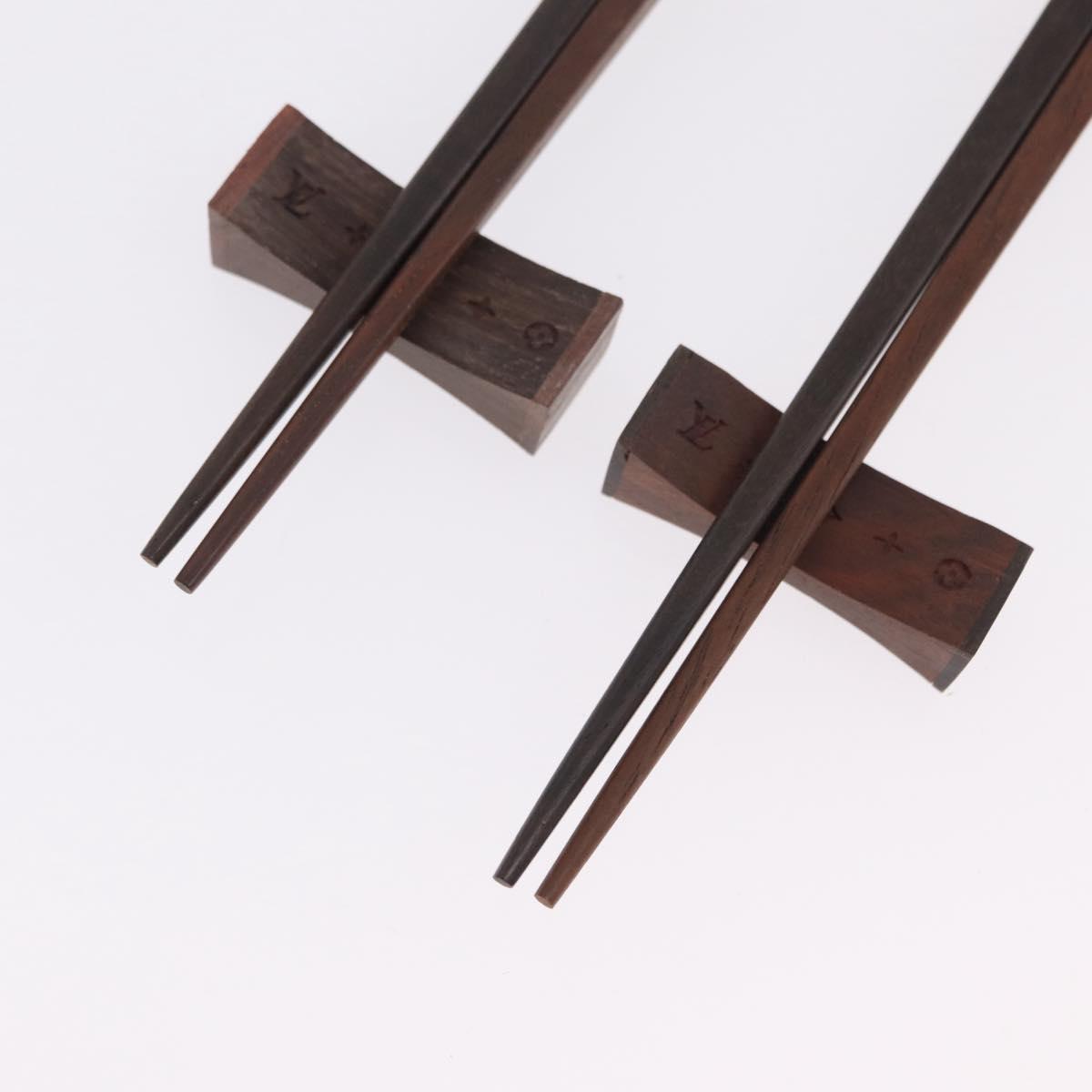 LOUIS VUITTON Baguette Chop Stick Set Wood VIP Only Brown M99171 Auth BA15582V