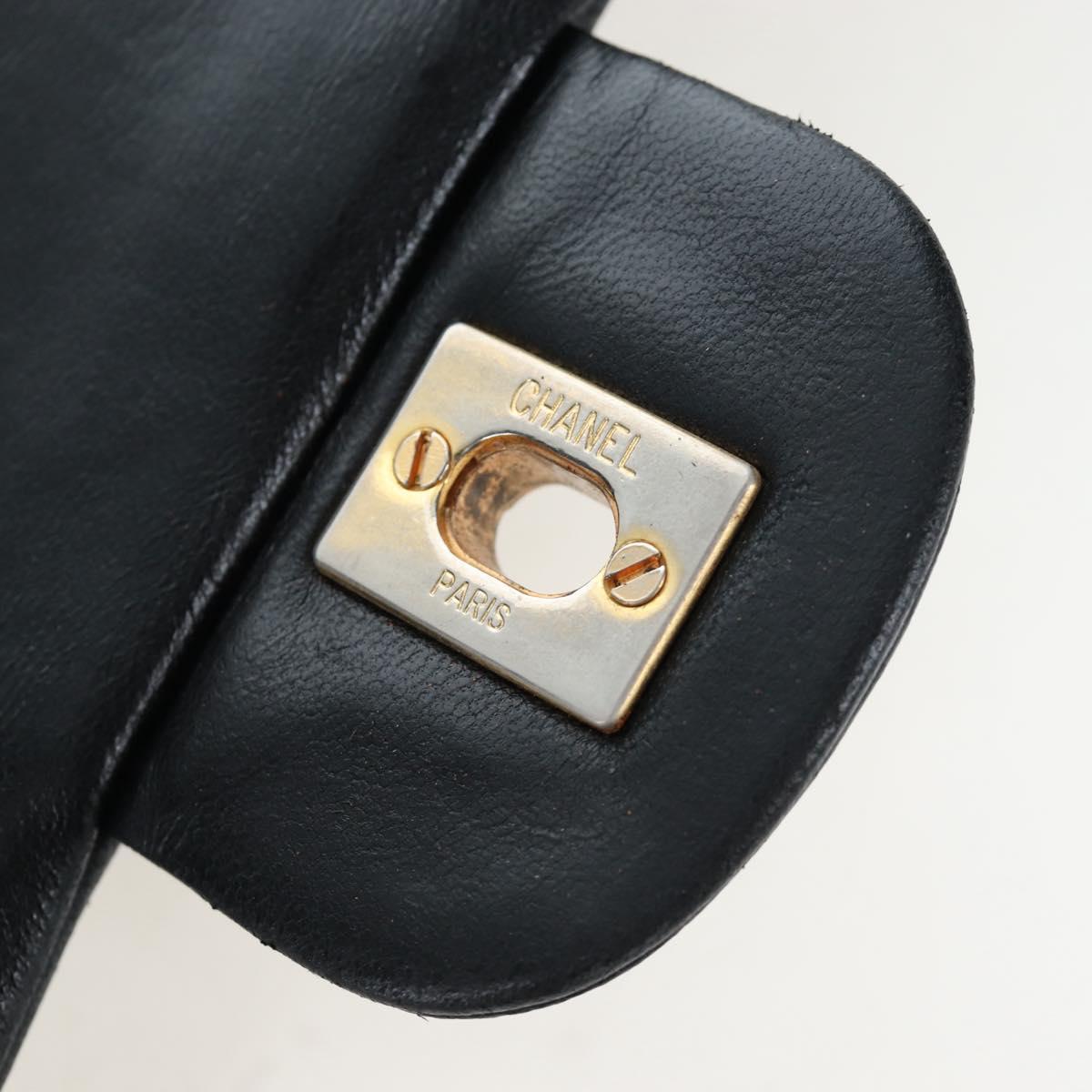 CHANEL V-stitch Chevron Double Flap Matelasse 25 Chain Shoulder Auth BA15583V