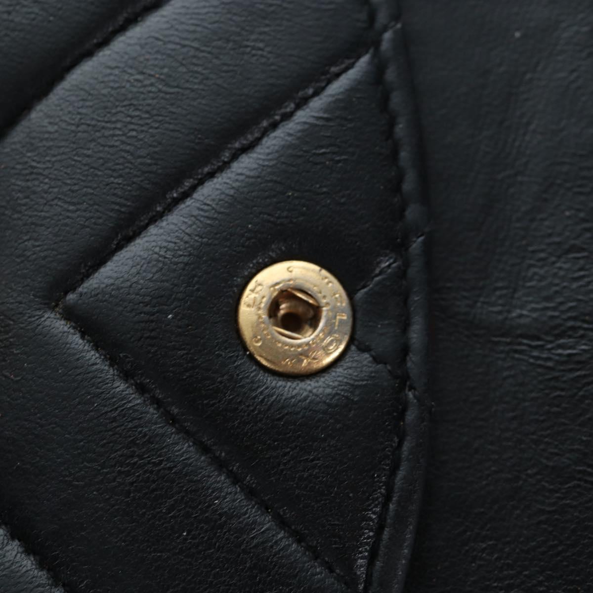 CHANEL V-stitch Chevron Double Flap Matelasse 25 Chain Shoulder Auth BA15583V