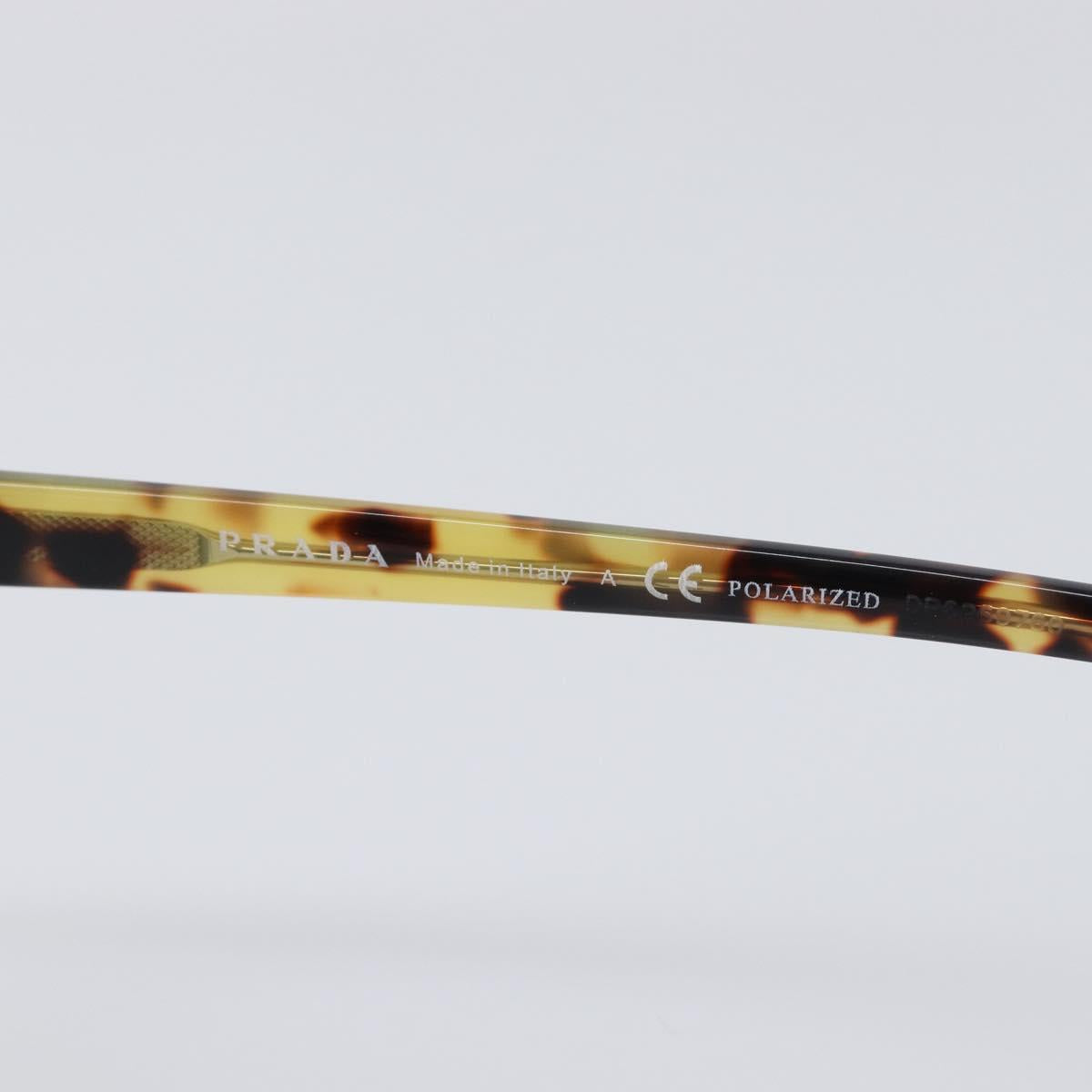 PRADA Sunglasses Metal Brown Silver Auth BA15585