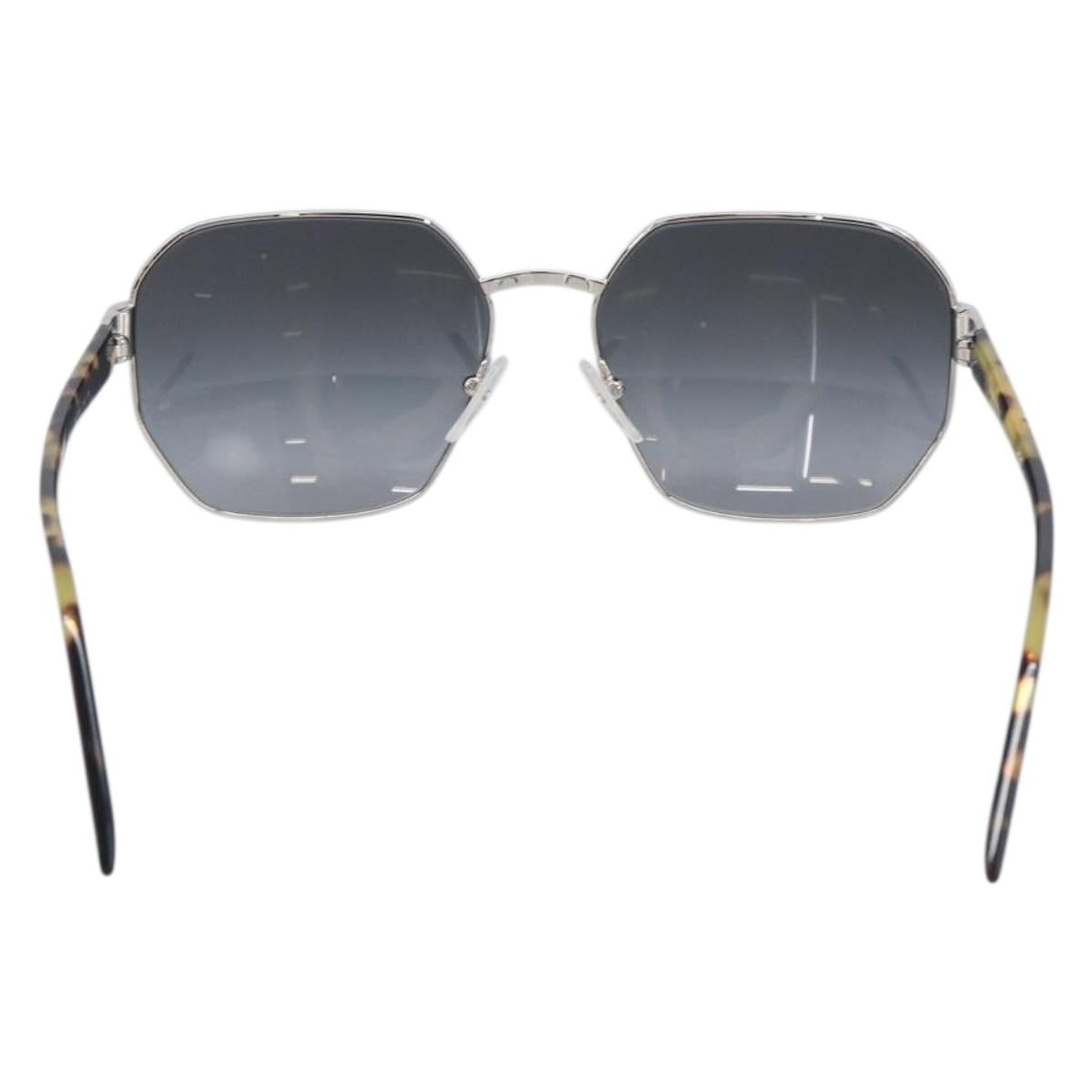PRADA Sunglasses Metal Brown Silver Auth BA15585