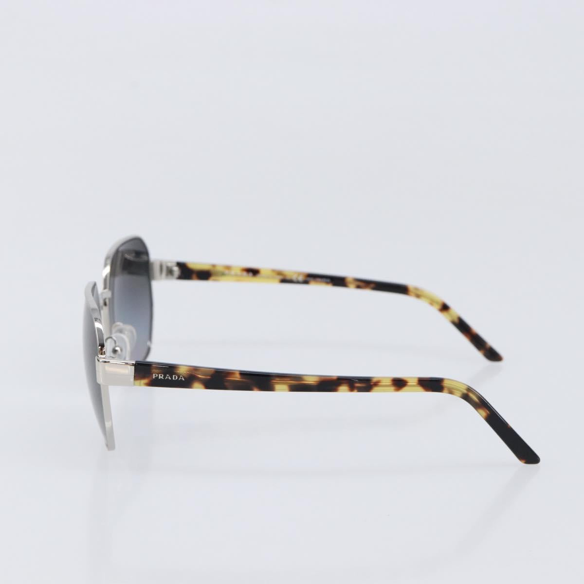 PRADA Sunglasses Metal Brown Silver Auth BA15585