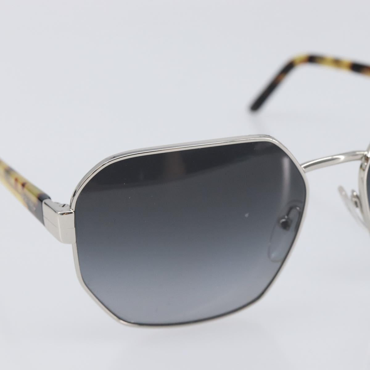 PRADA Sunglasses Metal Brown Silver Auth BA15585