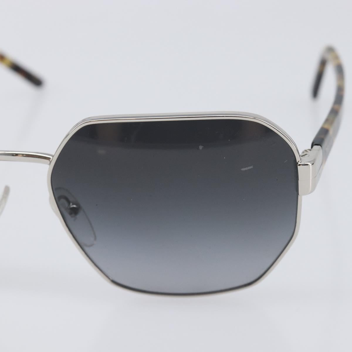 PRADA Sunglasses Metal Brown Silver Auth BA15585