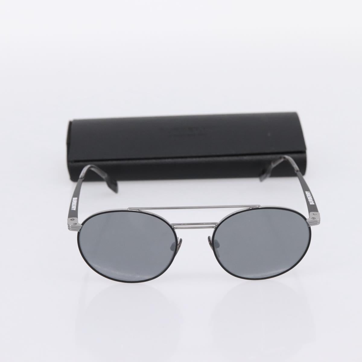 BURBERRY Sunglasses Metal Black Silver Auth BA15586V