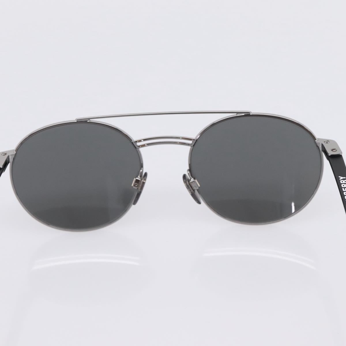 BURBERRY Sunglasses Metal Black Silver Auth BA15586V