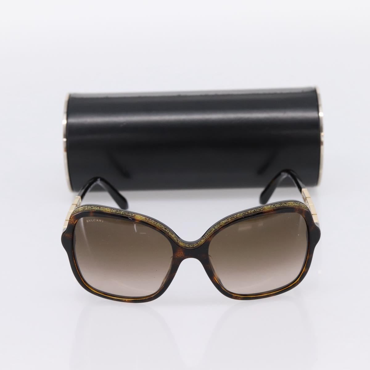 BVLGARI Sunglasses Plastic Brown Gold Tone Auth BA15587V