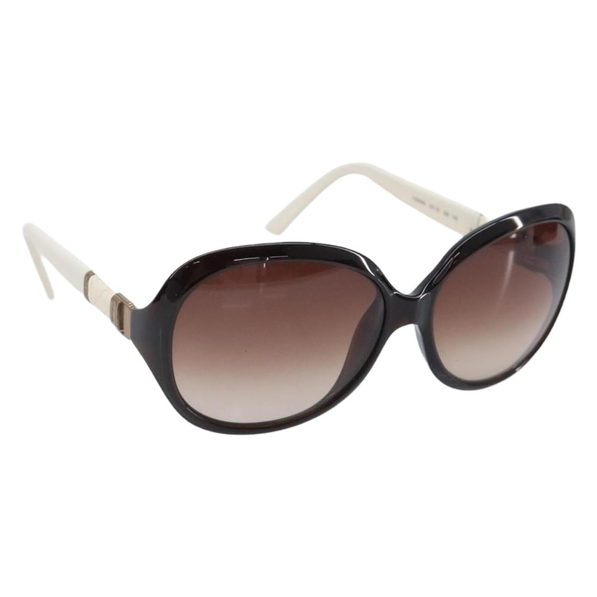 FENDI Sunglasses Plastic White Gold Tone Auth BA15591