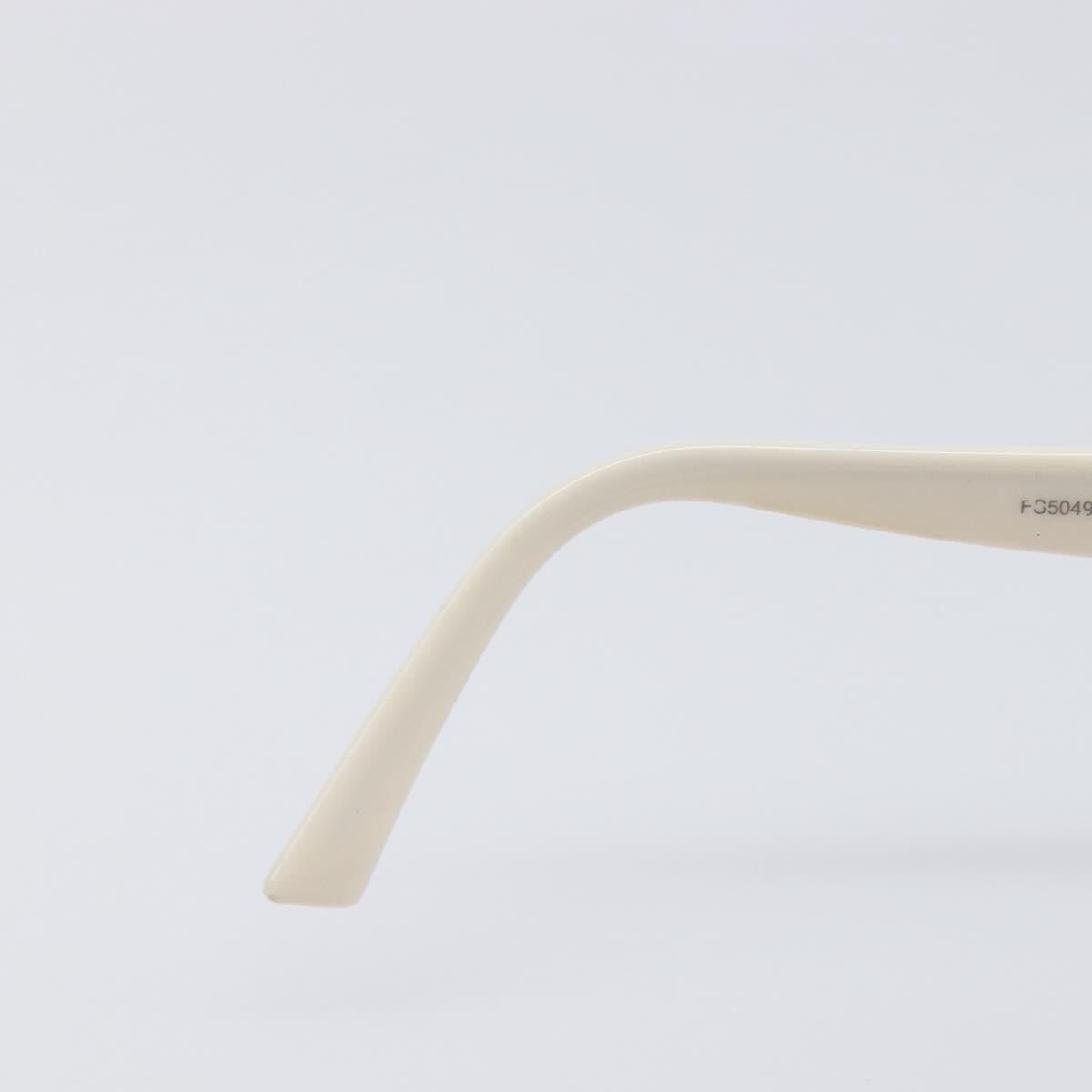 FENDI Sunglasses Plastic White Gold Tone Auth BA15591