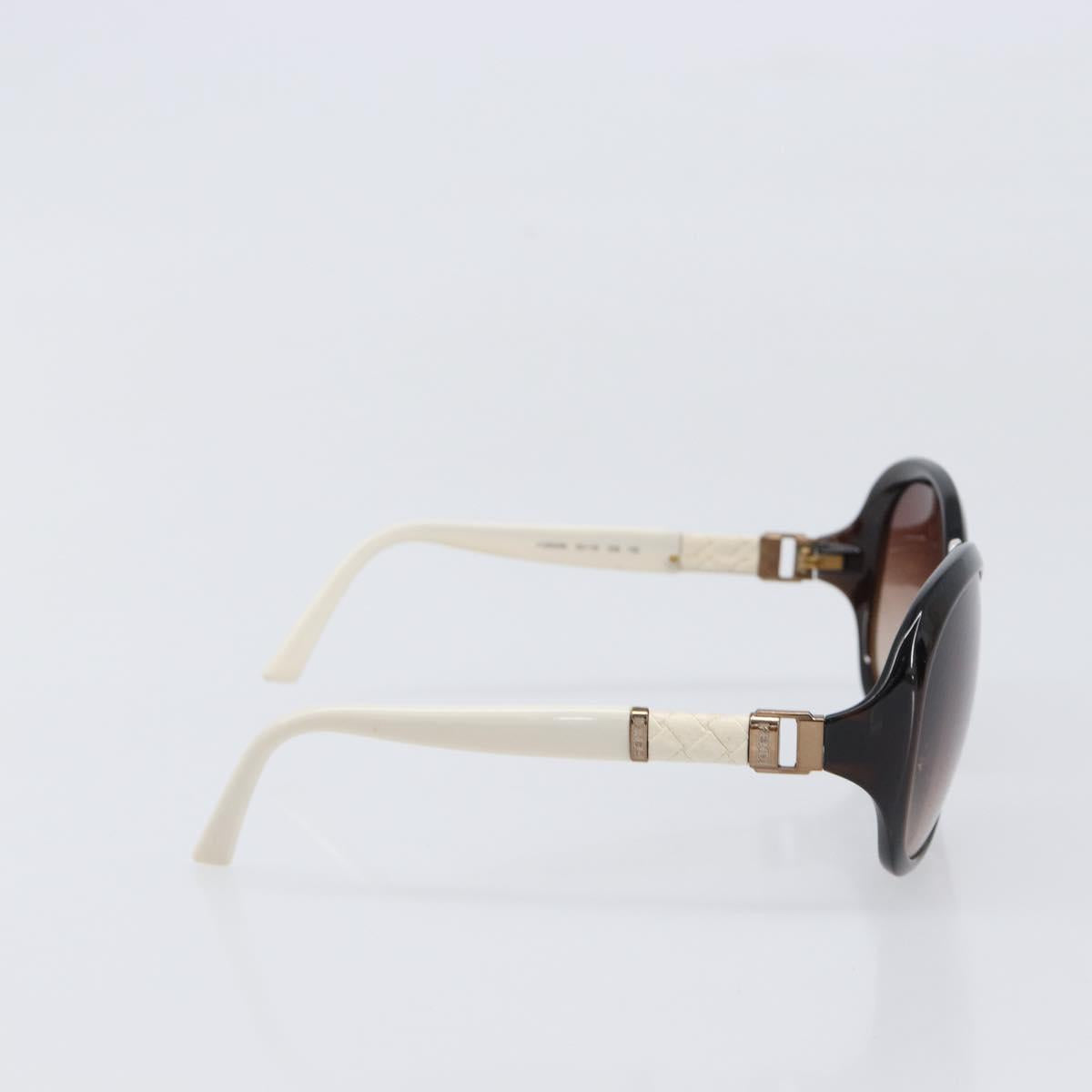 FENDI Sunglasses Plastic White Gold Tone Auth BA15591
