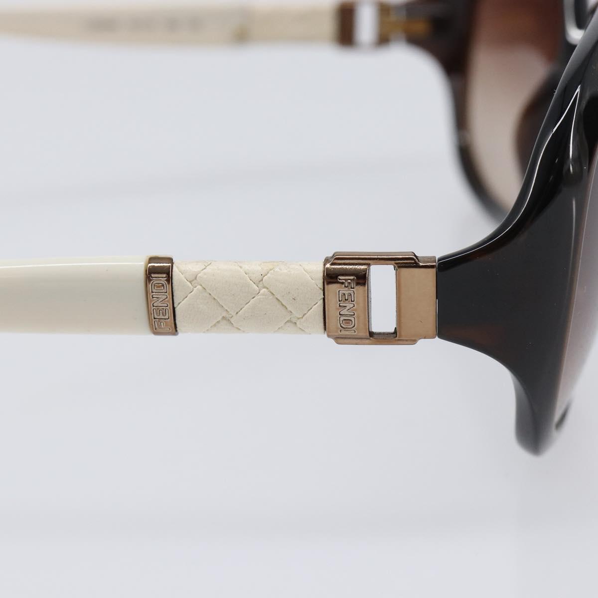 FENDI Sunglasses Plastic White Gold Tone Auth BA15591
