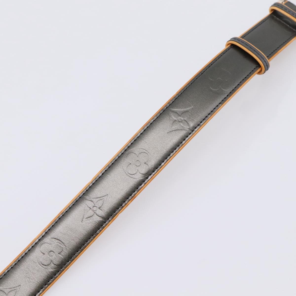 LOUIS VUITTON Monogram Mat Ceinture Belt Noir M6858 LV Auth BA15595