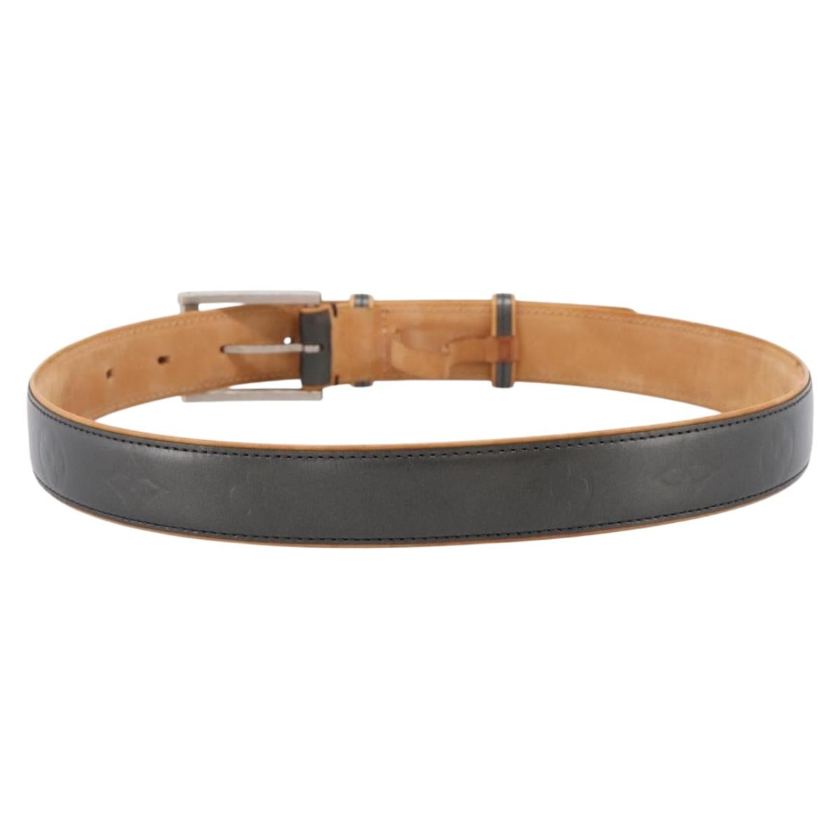 LOUIS VUITTON Monogram Mat Ceinture Belt Noir M6858 LV Auth BA15595