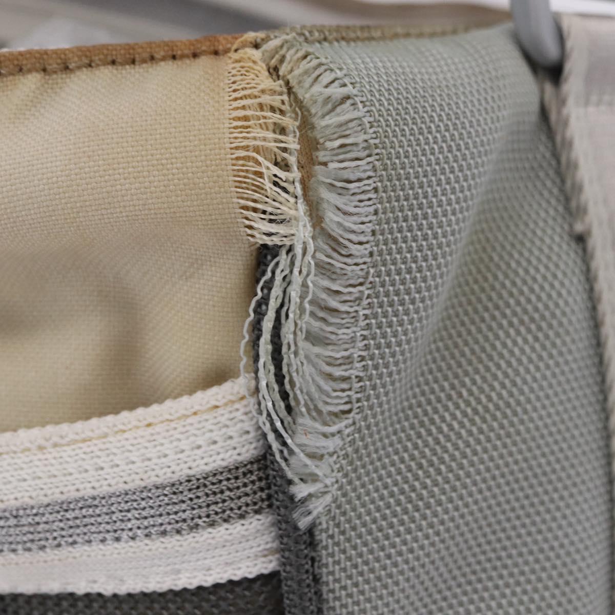 CHANEL Sports Tote Bag Canvas Gray Silver CC Auth BA15608