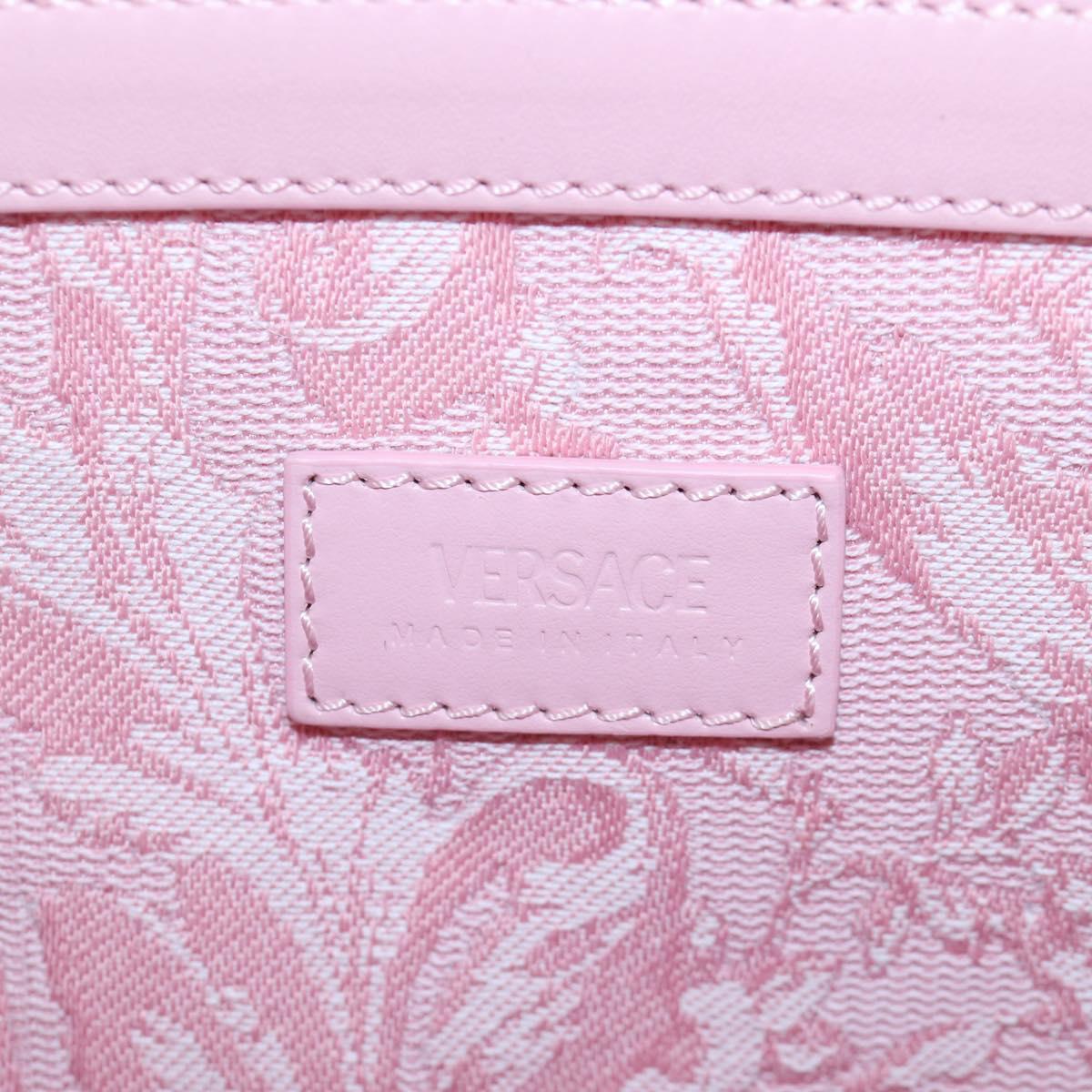 VERSACE Athena Barocco Tote Bag tweed 2way Pink Gold Auth BA15628M