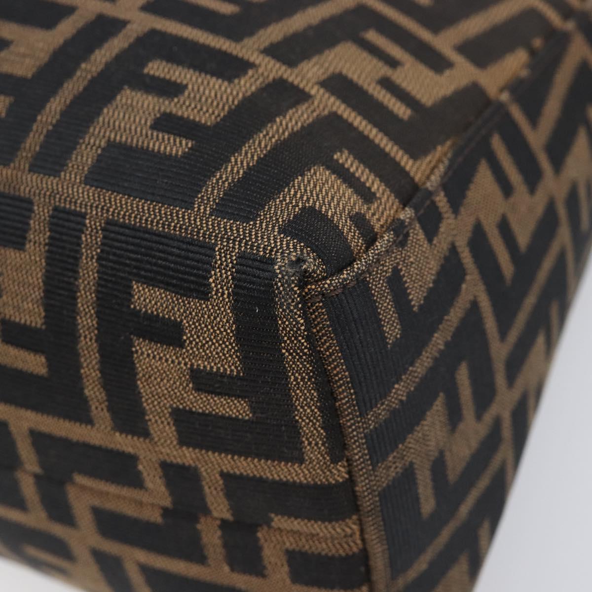 FENDI Zucca Canvas Mamma Baguette Shoulder Bag Brown Black Auth BA15630V