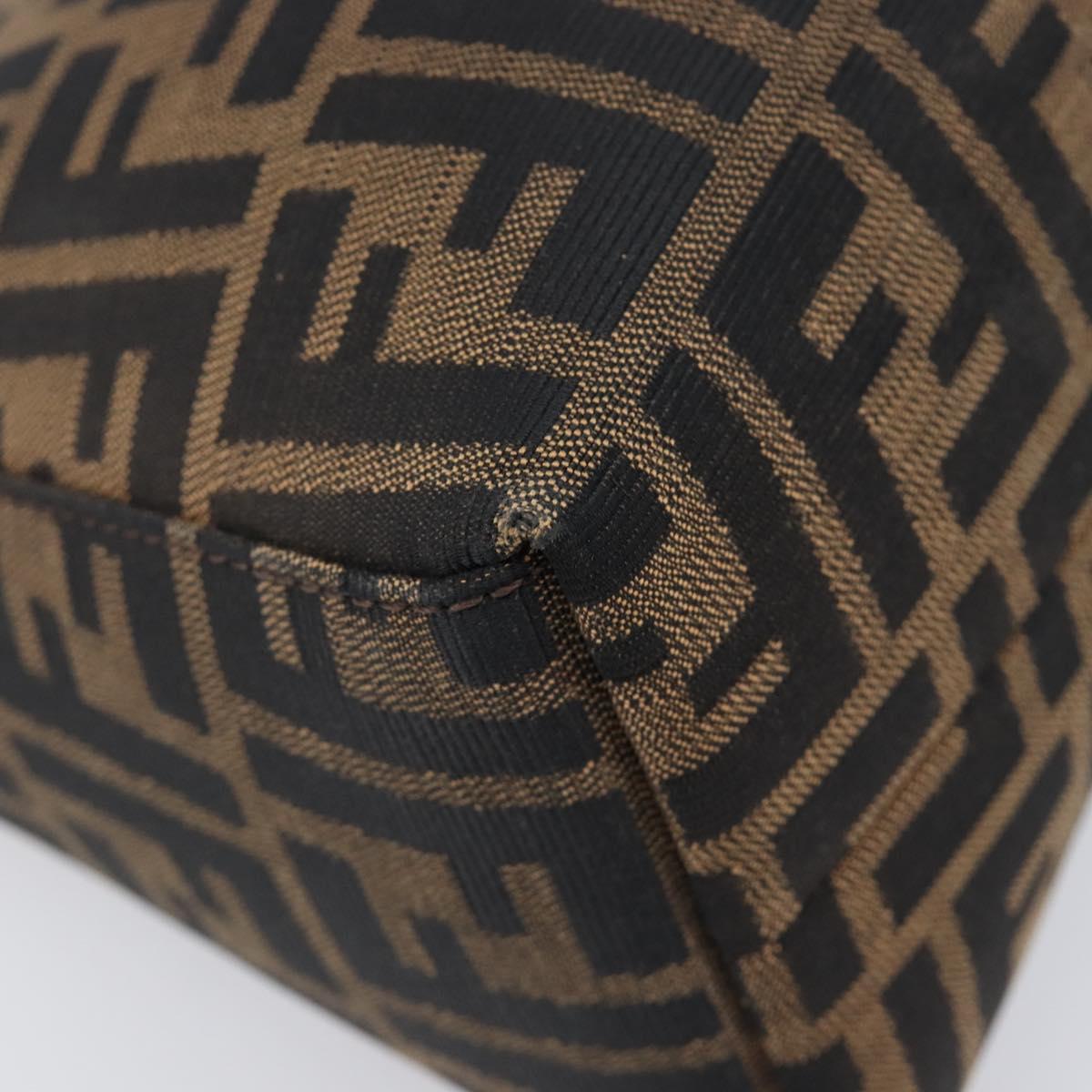 FENDI Zucca Canvas Mamma Baguette Shoulder Bag Brown Black Auth BA15630V