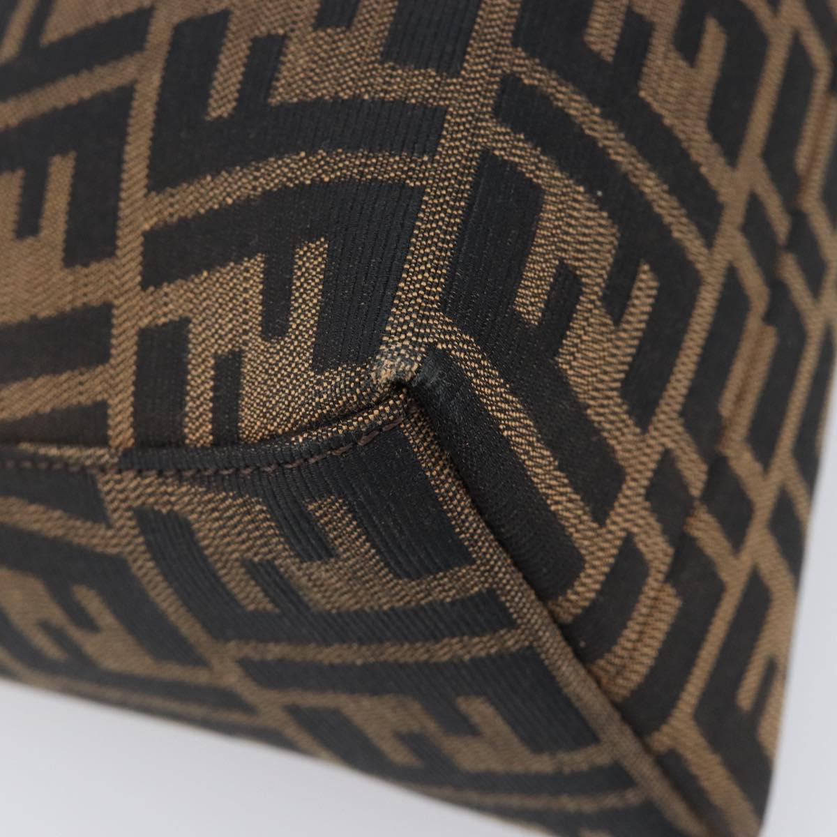 FENDI Zucca Canvas Mamma Baguette Shoulder Bag Brown Black Auth BA15630V