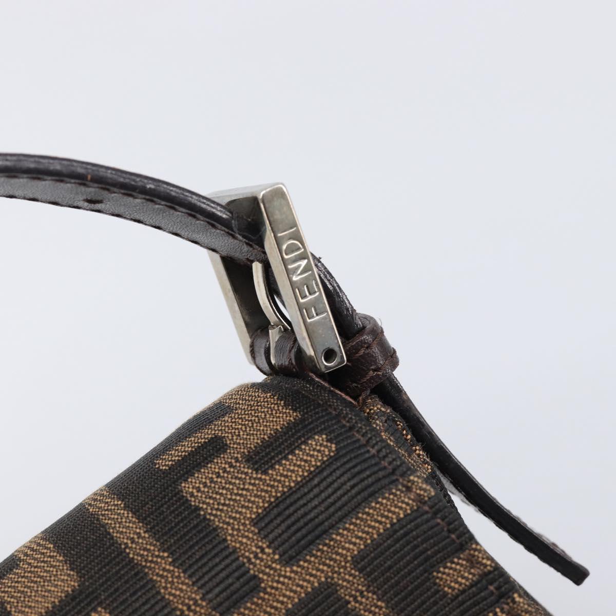 FENDI Zucca Canvas Mamma Baguette Shoulder Bag Brown Black Auth BA15631V