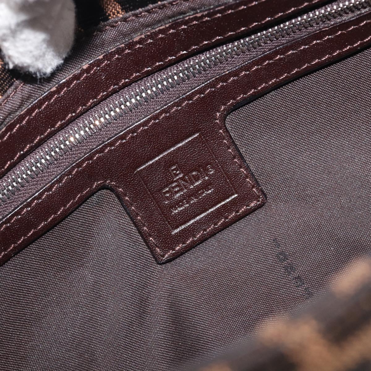 FENDI Zucca Canvas Mamma Baguette Shoulder Bag Brown Black Auth BA15631V
