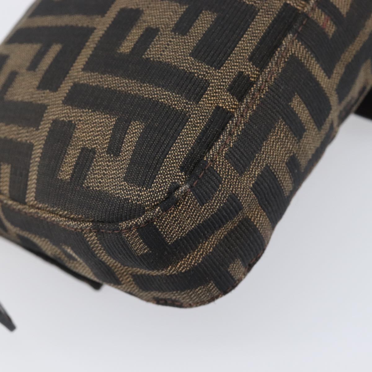 FENDI Zucca Canvas Mamma Baguette Shoulder Bag Brown Black Auth BA15632V