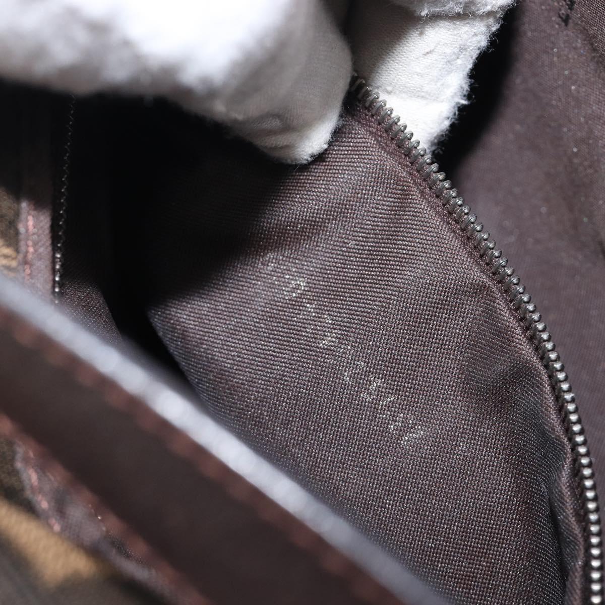 FENDI Zucca Canvas Mamma Baguette Shoulder Bag Brown Black Auth BA15632V
