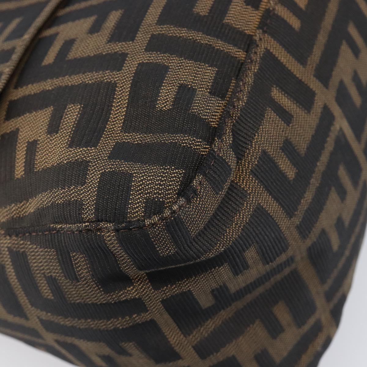 FENDI Zucca Canvas Mamma Baguette Shoulder Bag Brown Black Auth BA15633A