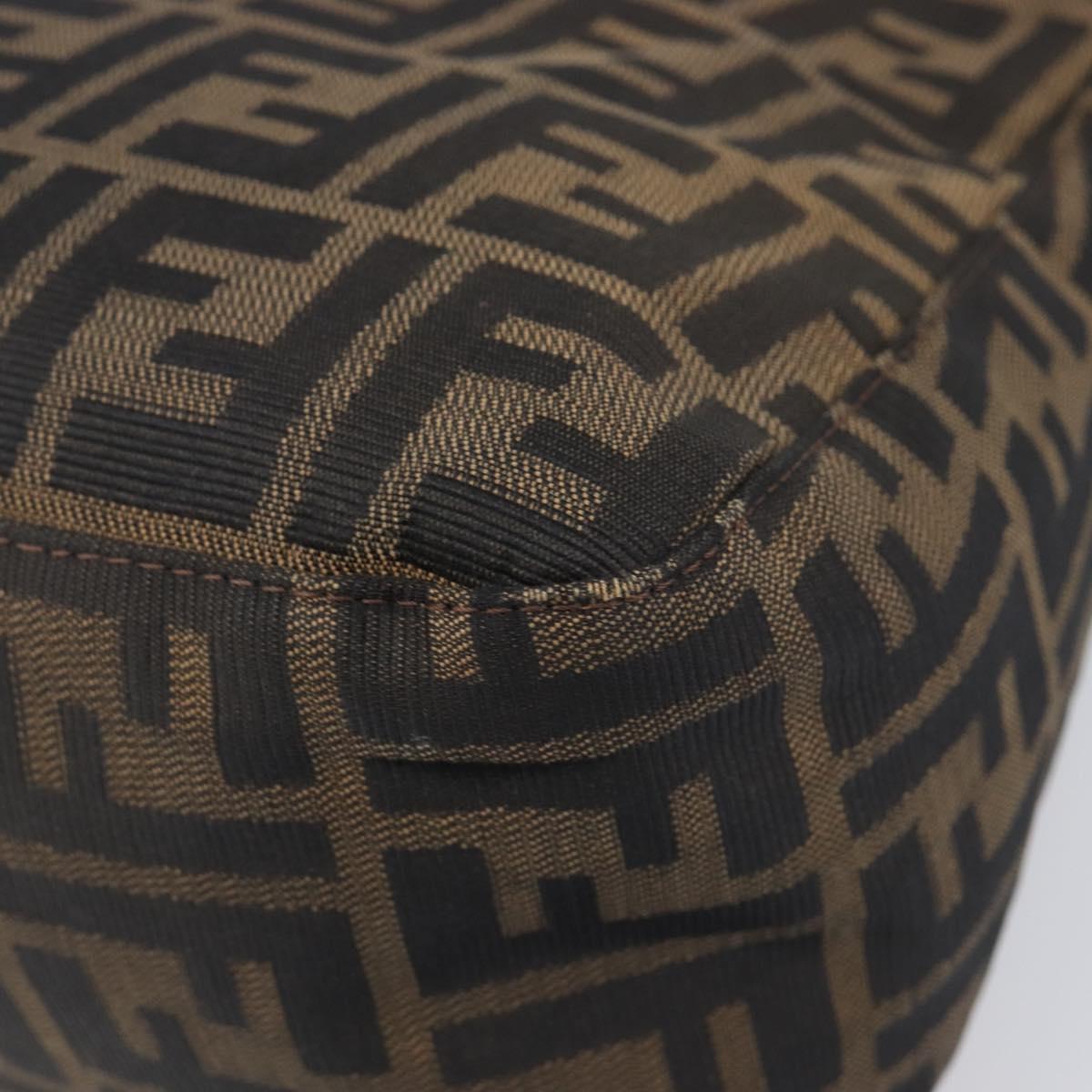 FENDI Zucca Canvas Mamma Baguette Shoulder Bag Brown Black Auth BA15633A