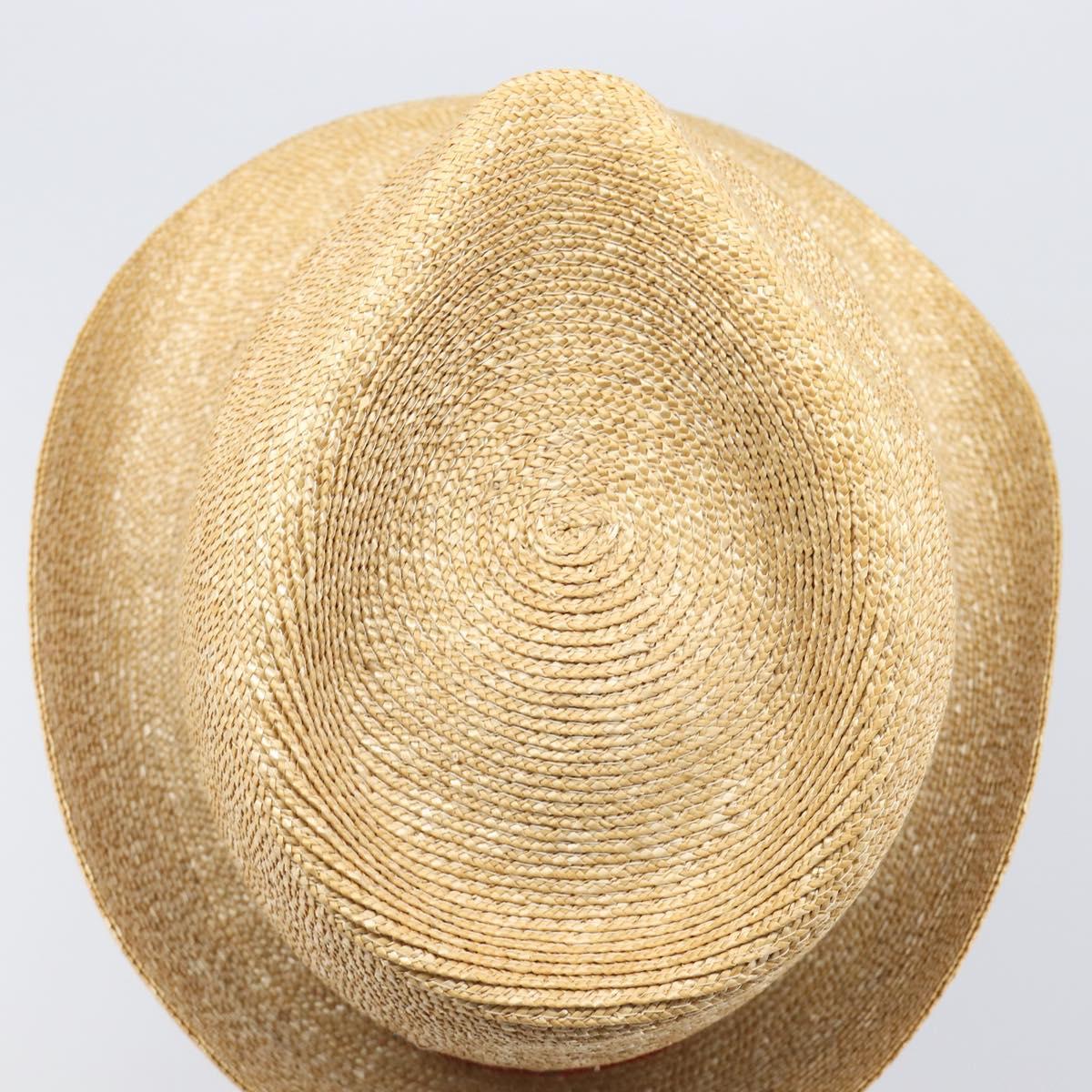 GUCCI Web Sherry Line Hat Straw Beige Auth BA15635V