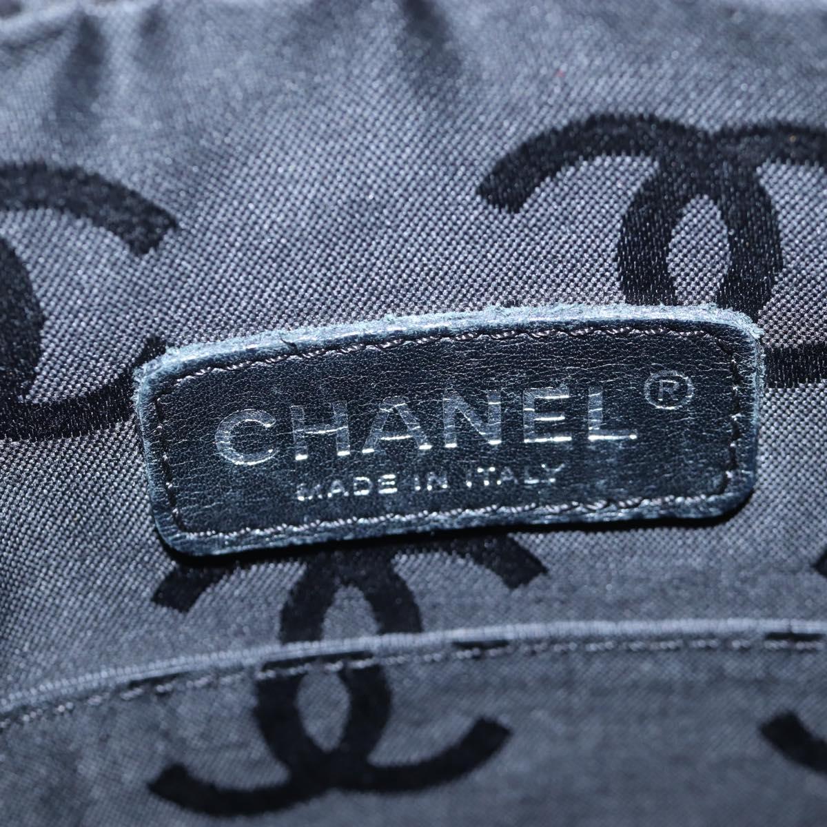 CHANEL Matelasse Cambon Line Shoulder Bag Leather Beige Silver CC Auth BA15637