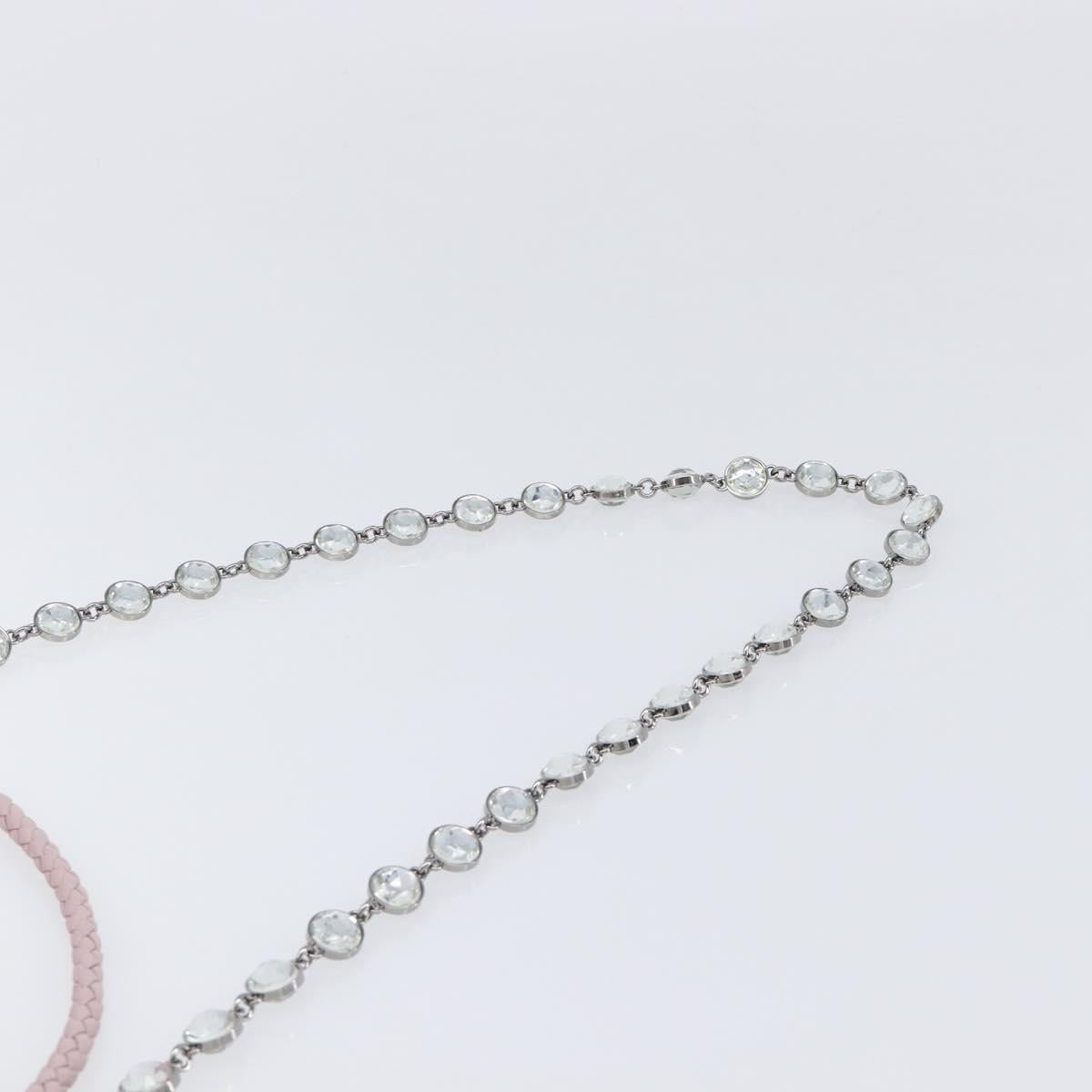 Miu Miu Chain Shoulder Bag Leather 2way Pink Silver Auth BA15638A