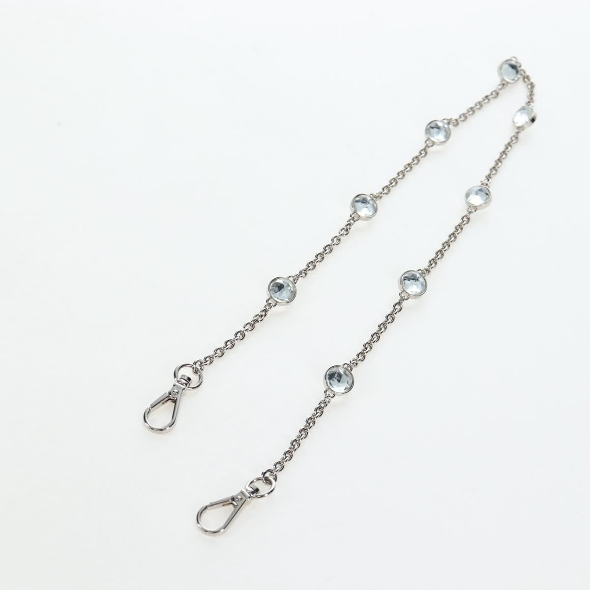 Miu Miu Matelasse Chain Bag Leather 2way Light Blue Silver Auth BA15639V