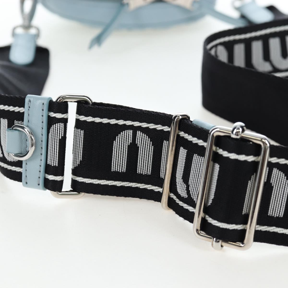 Miu Miu Matelasse Chain Bag Leather 2way Light Blue Silver Auth BA15639V