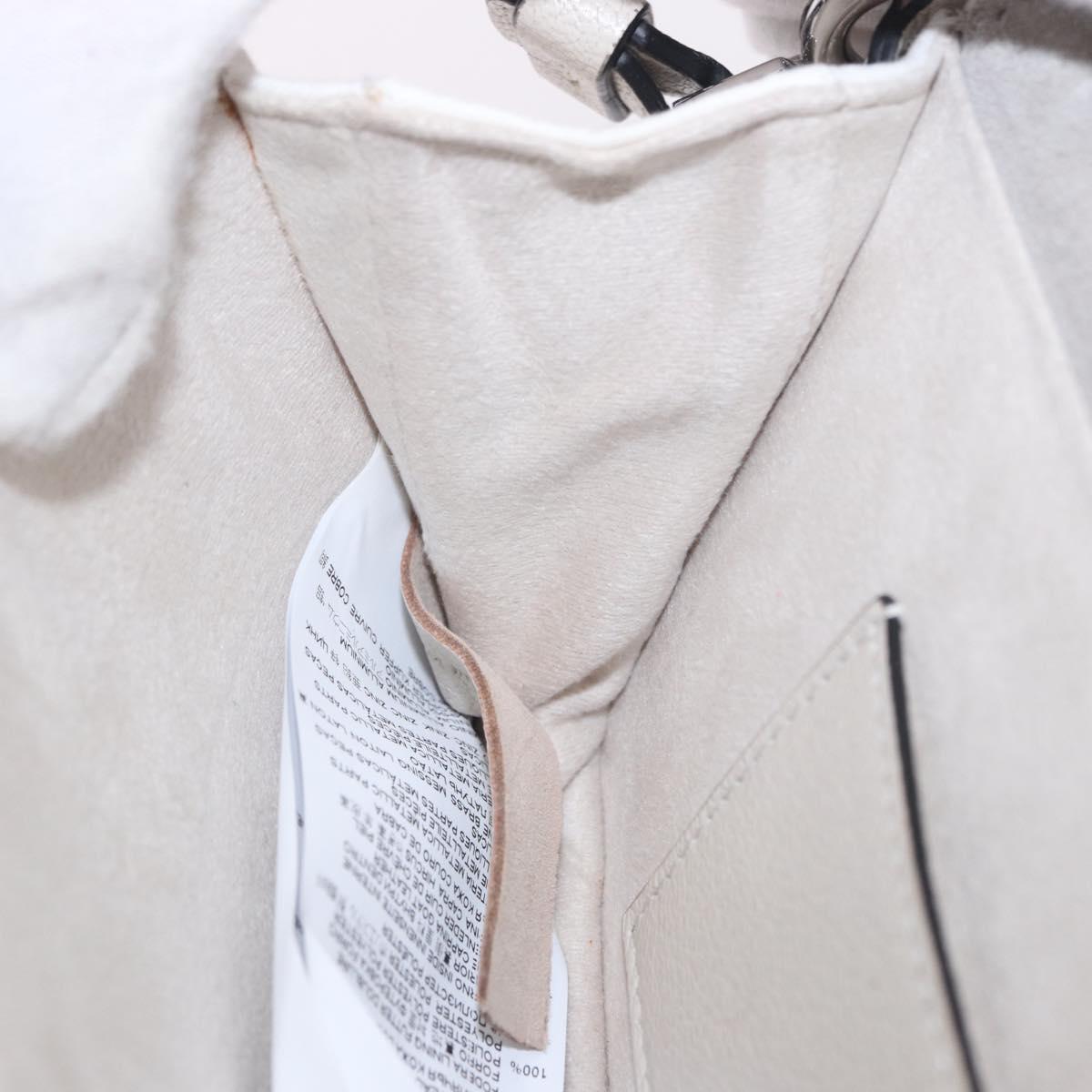 Maison Margiela New Rock Horizontal Bag Leather White Silver Auth BA15641V
