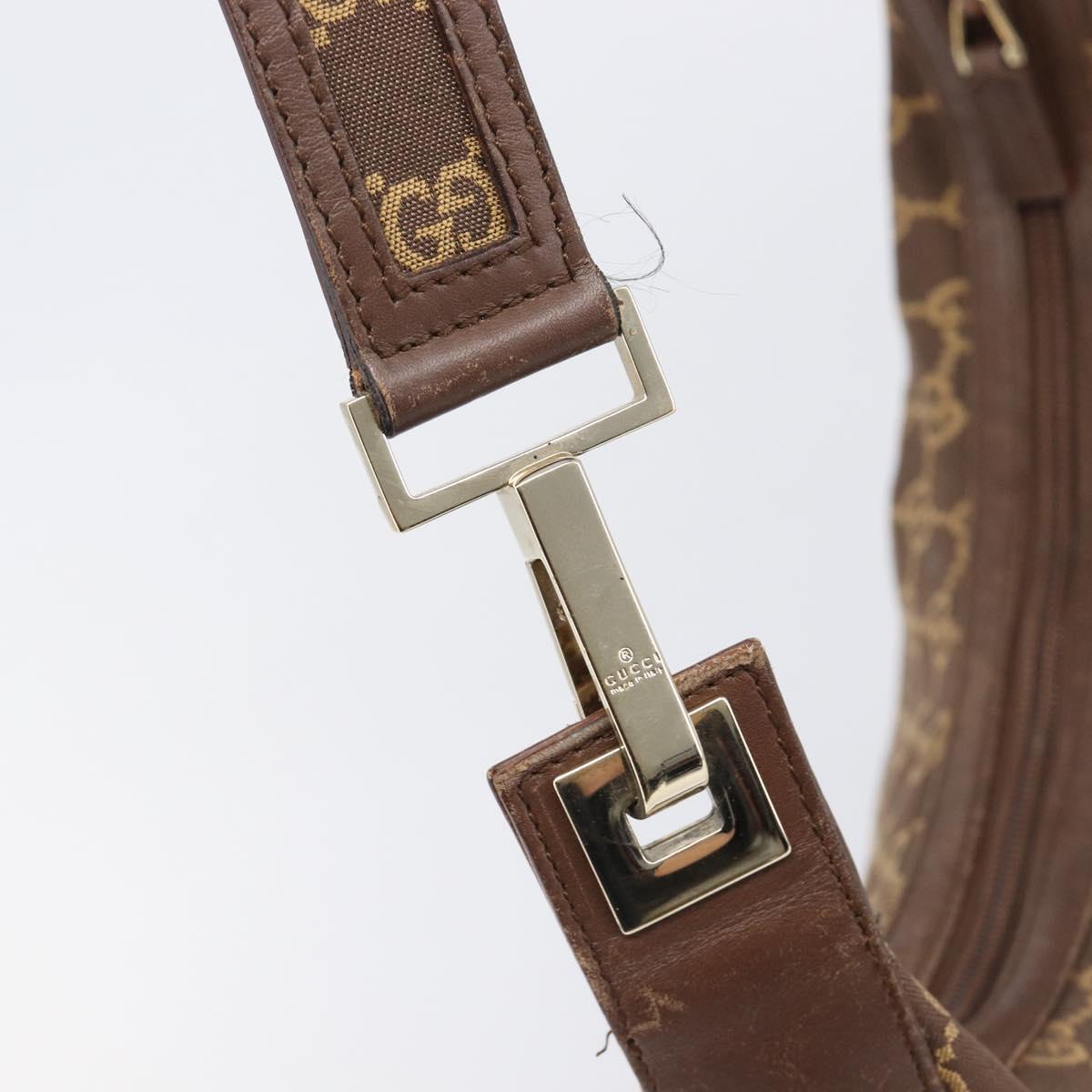 GUCCI GG Canvas Shoulder Bag Brown Gold 001 4204 Auth BA15649