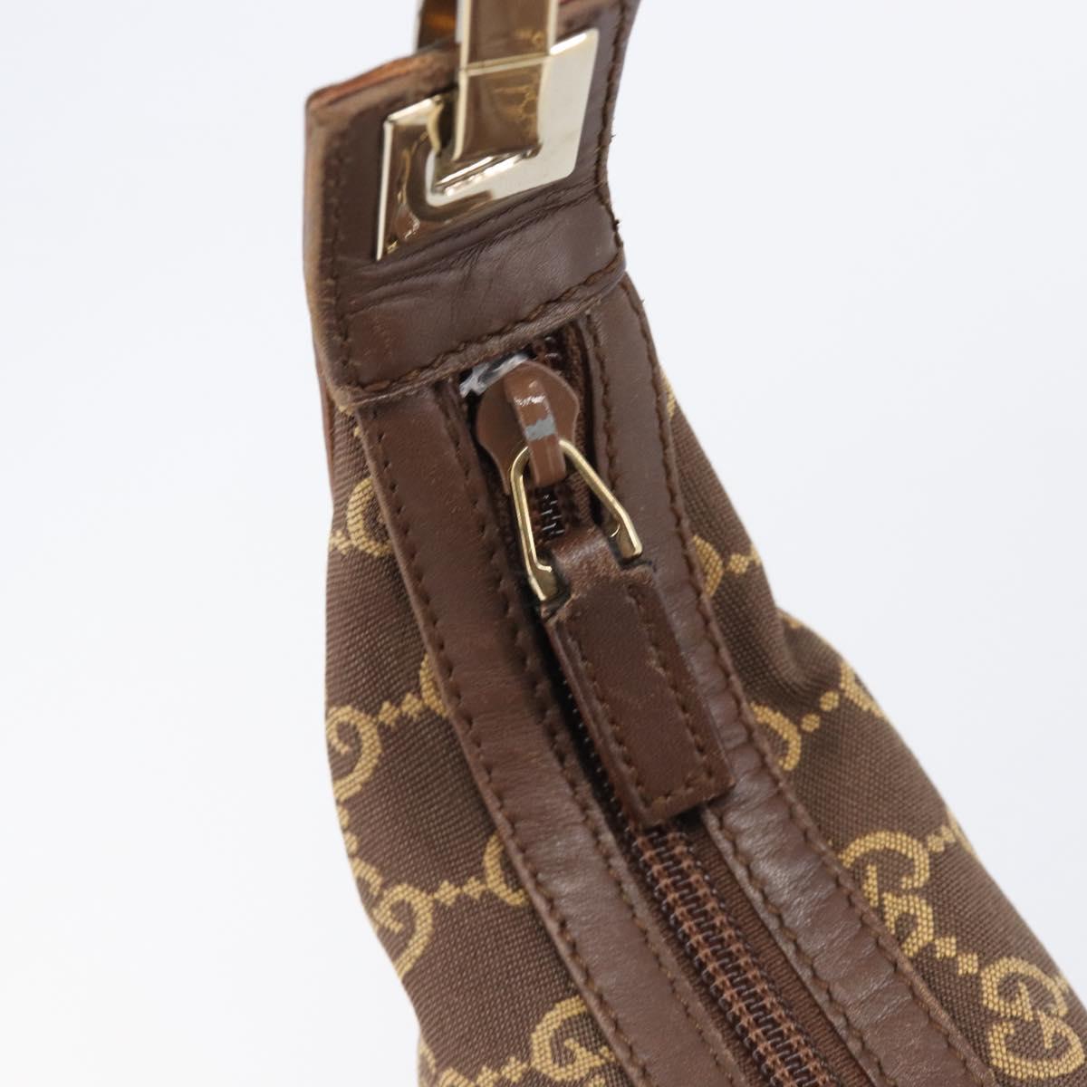 GUCCI GG Canvas Shoulder Bag Brown Gold 001 4204 Auth BA15649
